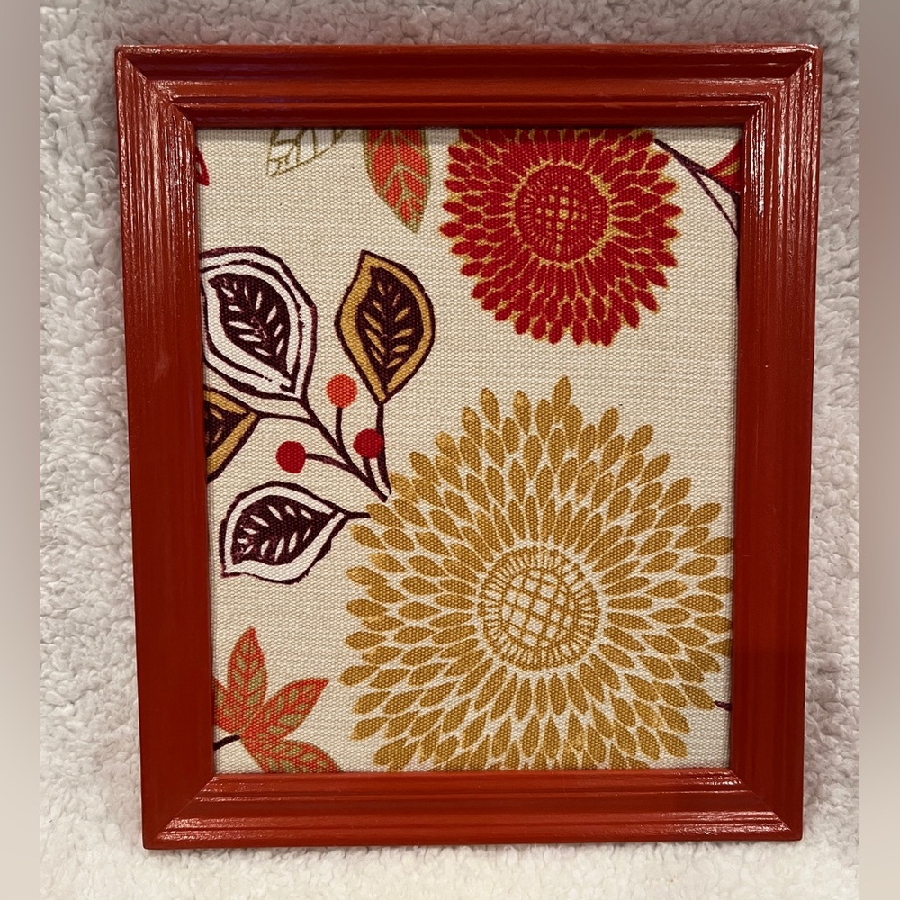 Photo & Memory Collage Board with Patterned Fabric. 11”x “13